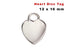 Sterling Silver Heart Disc Tag (0.5 mm Thick), 12x16 mm (SS/1044)